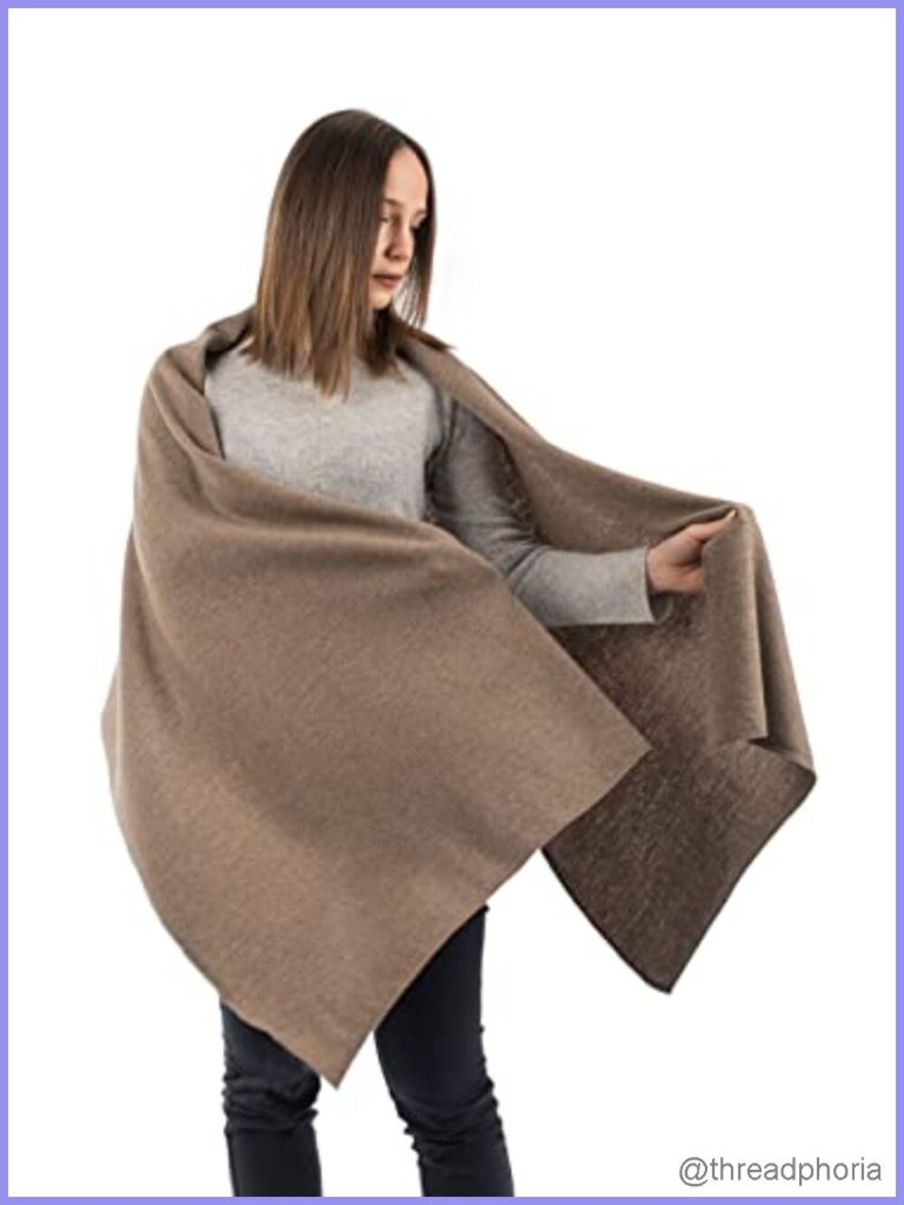 Women's Cashmere Blend Stole Wrap - Italian Wool Shawl